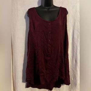 NWT Torrid Women's Burgundy Sleeveless Top